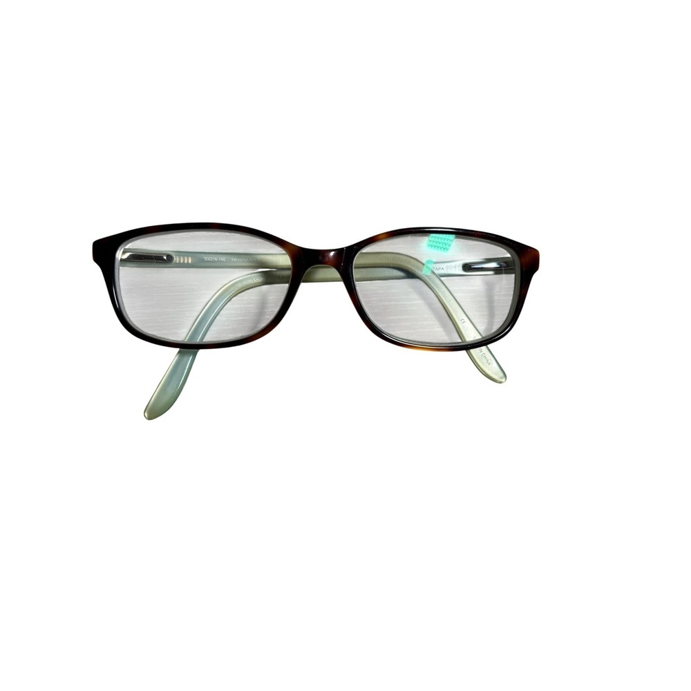 Bulova Havana Mint Tortoise Rectangular Eyeglass Frames only Two Tone retro